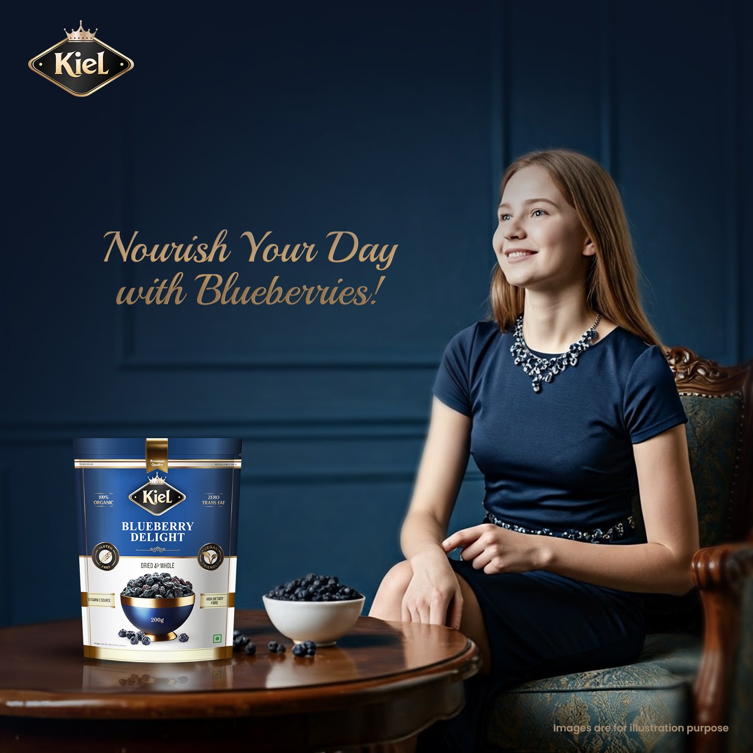 Kiel Premium Blueberries Delight Pack of 200 Gram