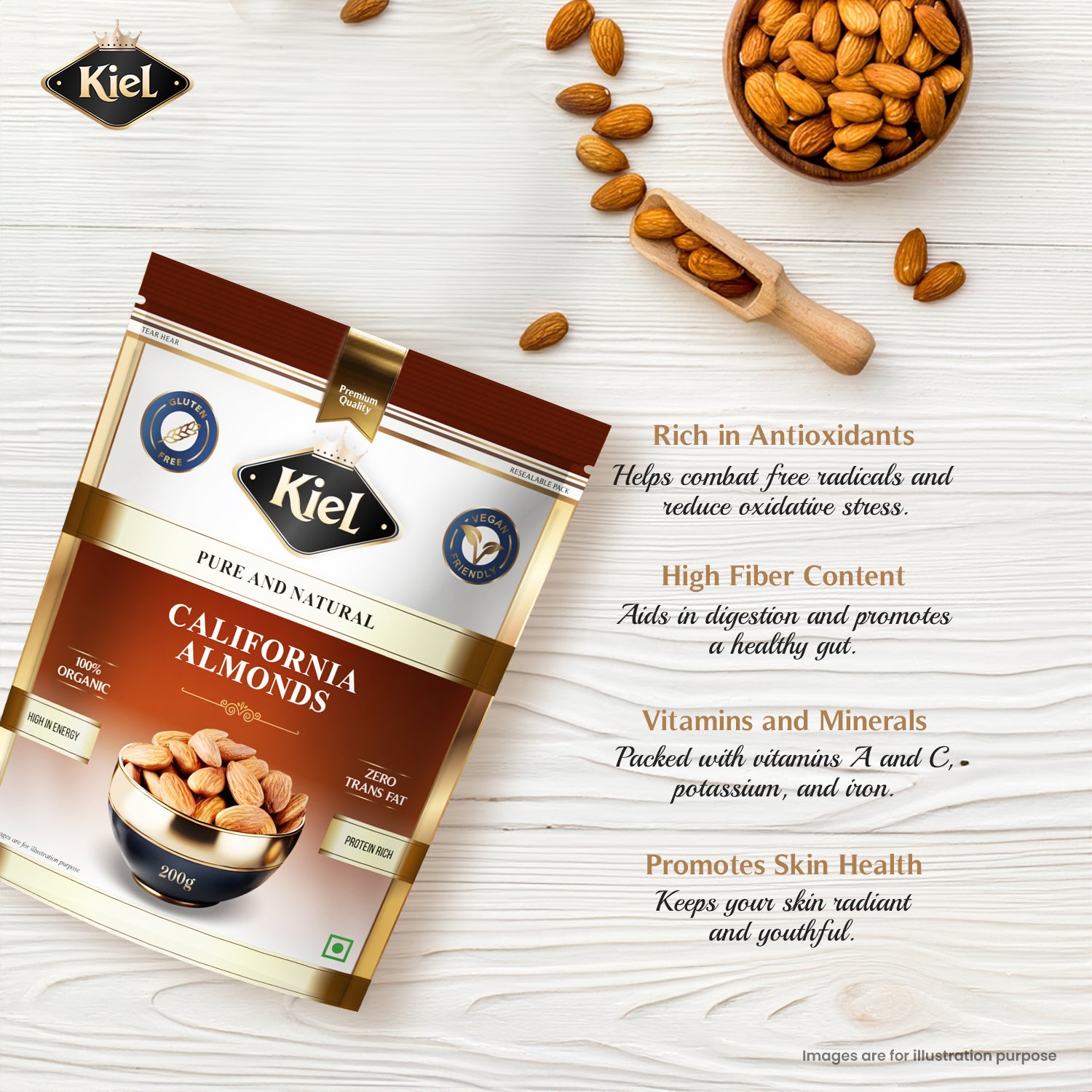 Kiel Premium Pure Californian Almonds