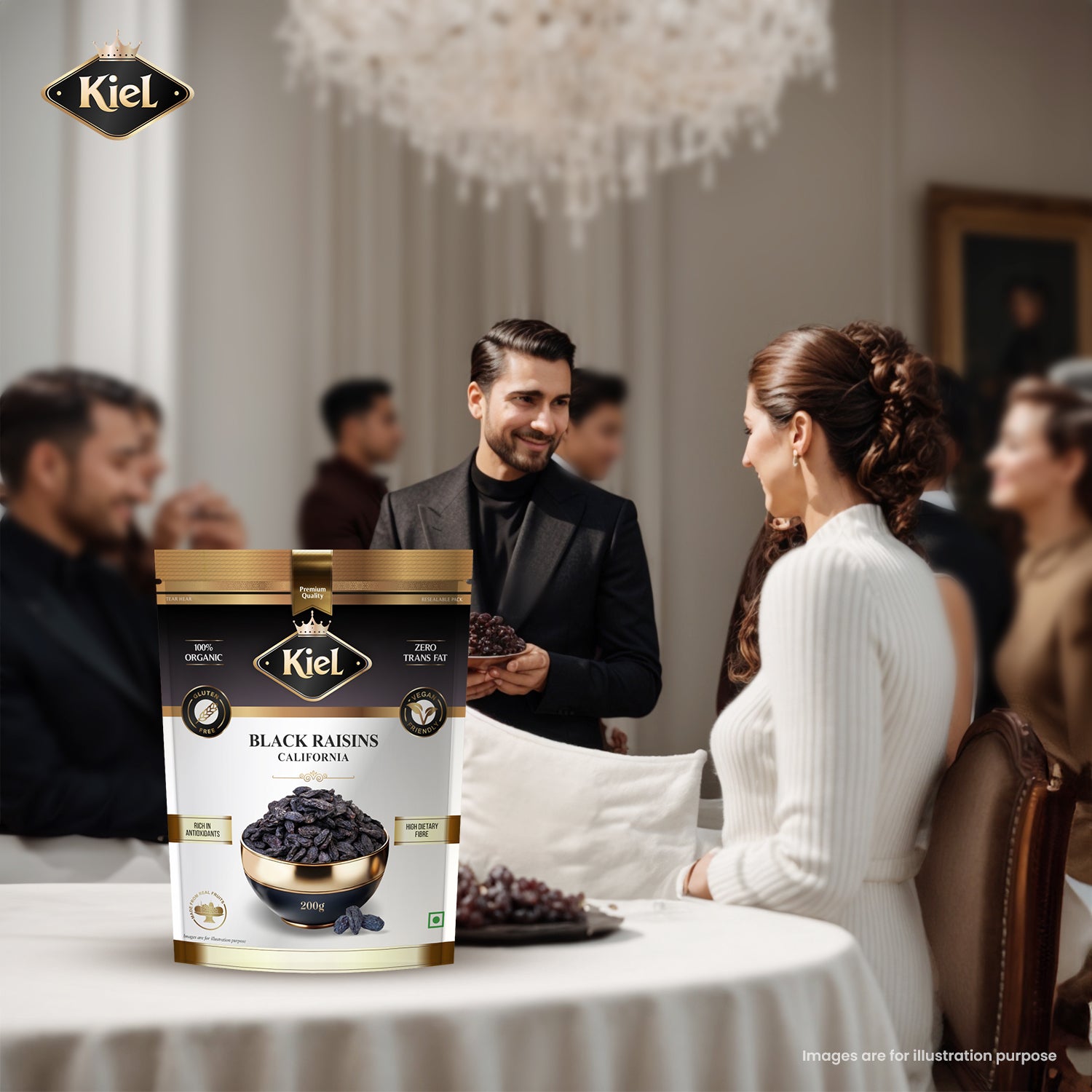 Kiel Premium California Black Raisins Pack of 200 Gram