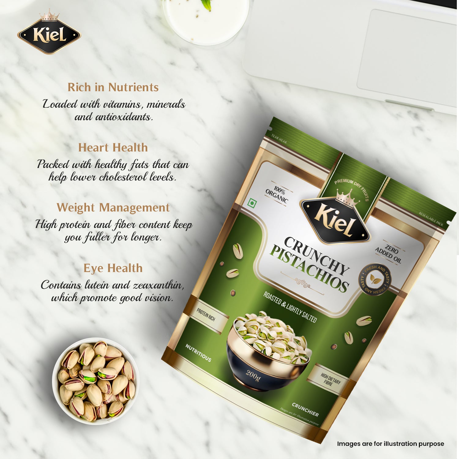 Kiel Crunchy Pistachios - Roasted & Salted