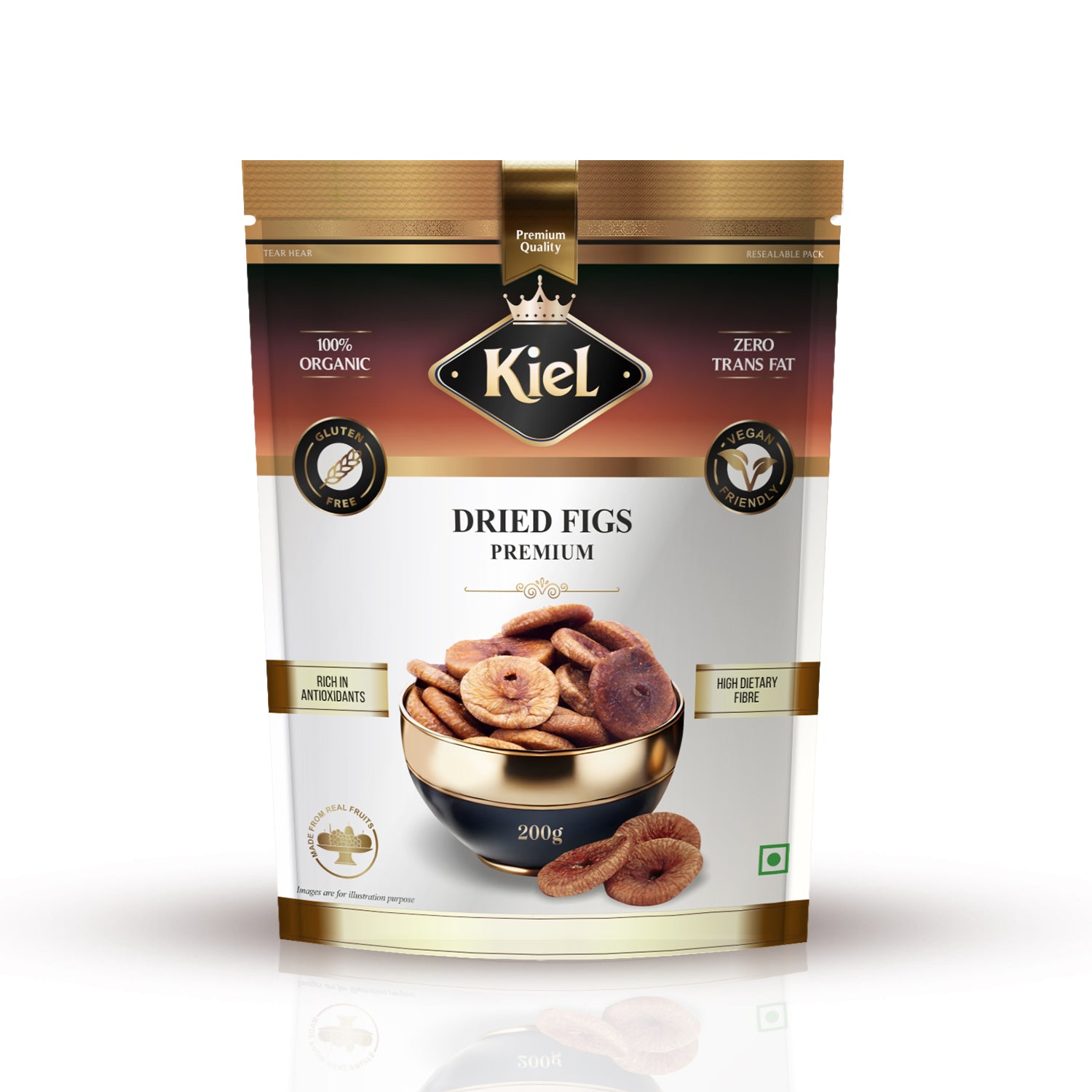 Kiel Premium Dried Figs (Anjeer) Pack of 200 Gram