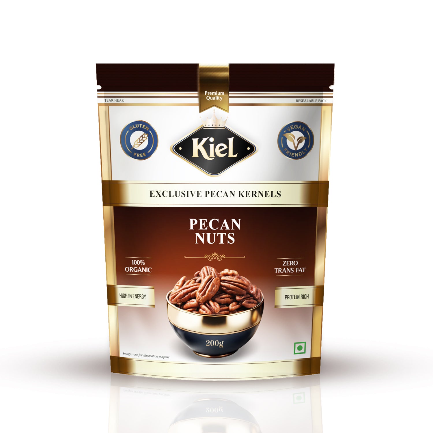 Kiel Exclusive Pecan Nut Kernels Pack of 100 Gram
