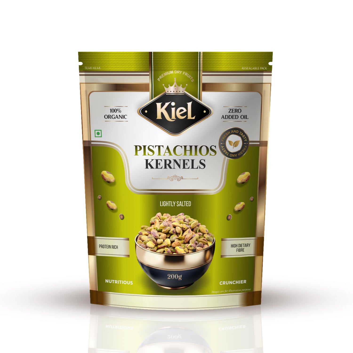 Kiel Crunchy Pistachios Kernels - Roasted & Unsalted