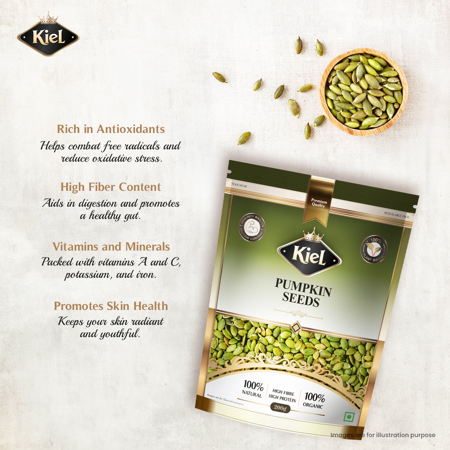 Kiel Premium Pumpkin Seeds Pack of 200 Gram