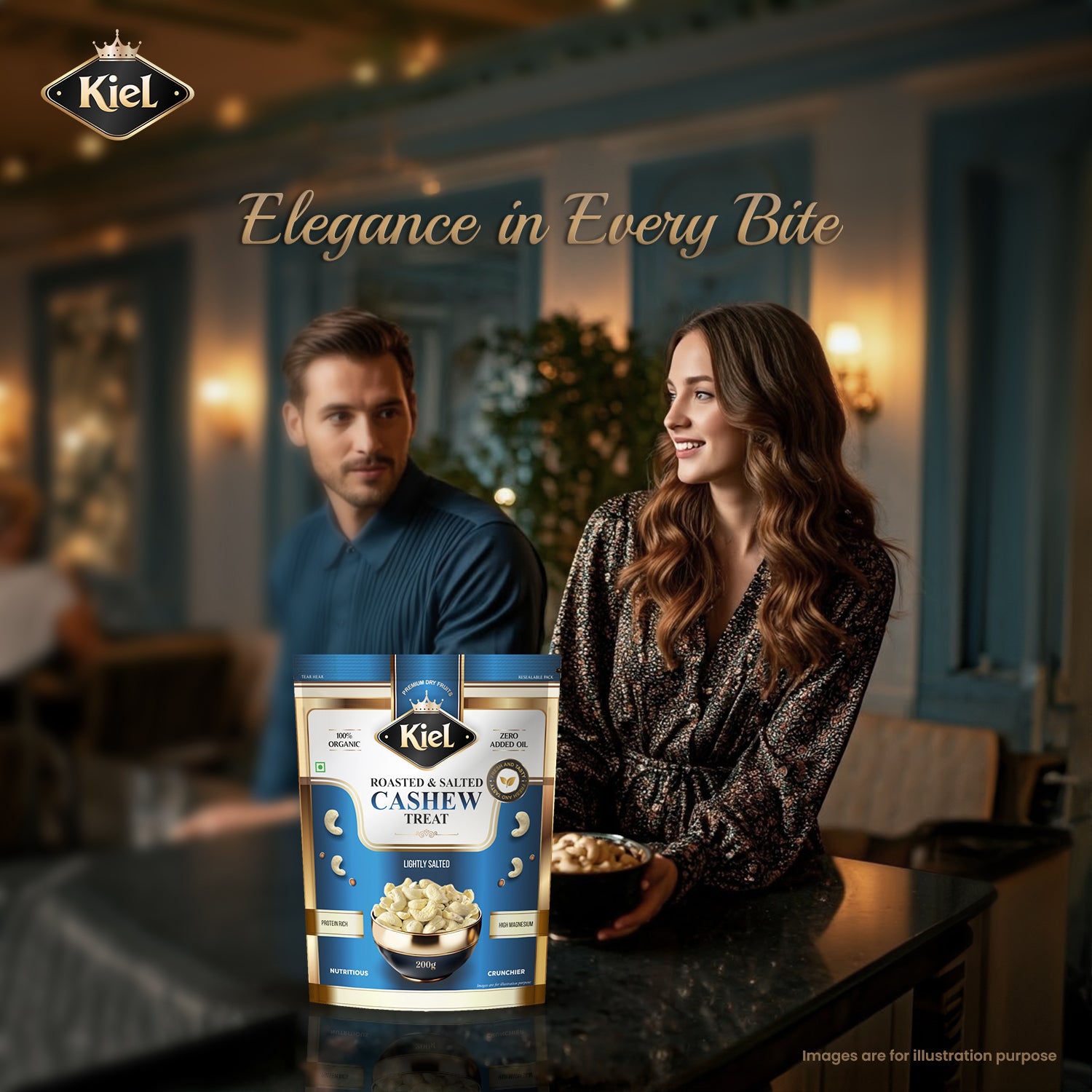 Kiel Premium Roasted & Salted Cashew Treat
