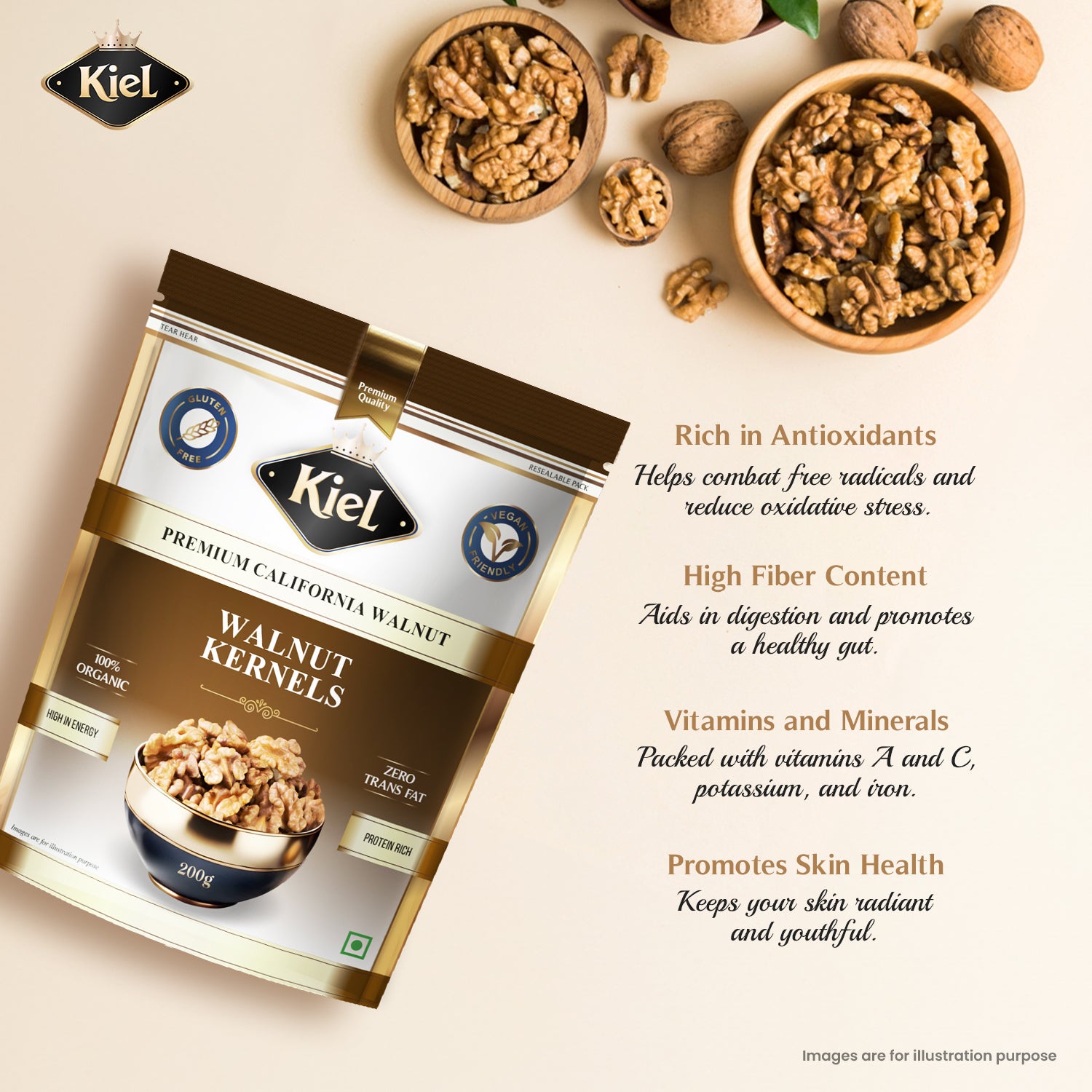 Kiel Pure California Walnut Kernels